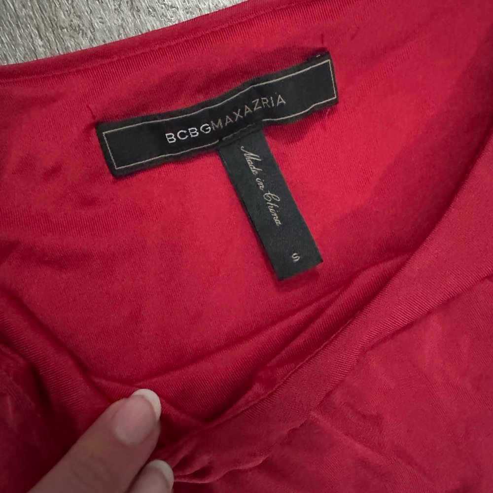Sexy BCBGMaxAzaria Red Asymetrical BodyCon Dress Sz S - Picture 4 of 12